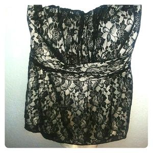 Black lace corset top